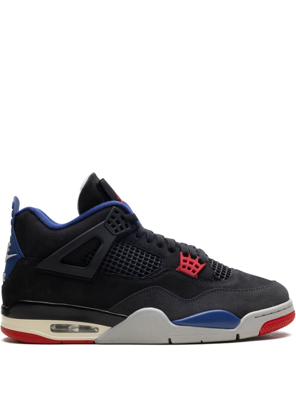 Air Jordan 4 "Rare Air - Black/Fire Red/Deep Royal Blue/Dark Smoke Grey/Tech Grey" sneakers